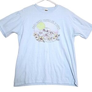 Blue‎ 84 Tee Womens M Happiness Comes in Waves TShirt Island Vacation Blue Shirt